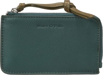 Marc O'Polo Leren Kaarthouder Zip Wallet Night pine Groen