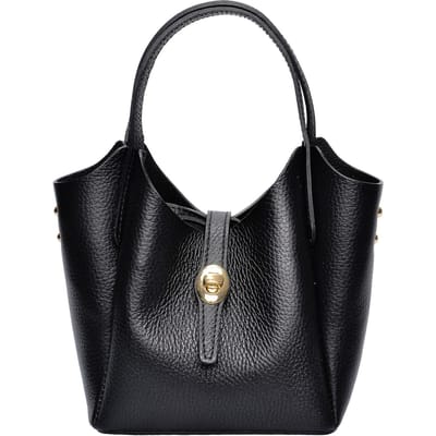Isabella Rhea Zwart Rundleer Tas