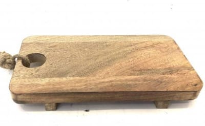 Borrelplank Tapasplank Snijplank Serveerplank - Mangohout - Handgemaakt In India - 30 x 16 x 3 cm - Varios