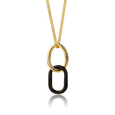 Miore Ketting Dames - met Hanger - 925 Zilver - 18 Karaat Verguld - Handgemaakte Halsketting - 45 cm