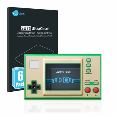Savvies - Screenprotector voor Nintendo Game & Watch Super Mario Bros - Folie Beschermfolie transparant 6 Stuks