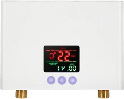 Doorstroomverwarmer Badkamer - Elektrische Boiler - Direct Warm Water - LCD Temperatuurdisplay - 8.3 x 5.9 inch - Wit