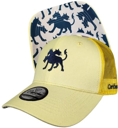 Capiche® Trucker Pet – Clean Greek Cerberus – Butter Yellow – Verstelbaar met Druksluiting – Trucker Pet Mannen
