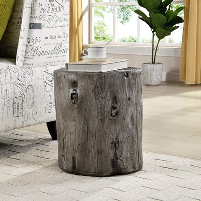 Grijze Bijzettafel Houten Prieel Design 15 Inch Verweerd