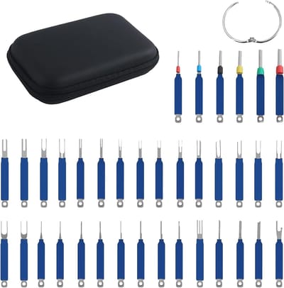 Depinning Gereedschap - Terminal Verwijderaar - Elektronica Reparatie - 36 Delige Set - 195 gram - Zwart