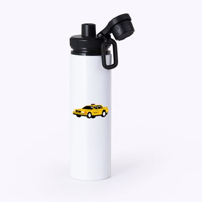 Hacebo® - Taxi waterfles met draaidop zwart - Auto - Taxichauffeurs - personenvervoer - wagen - water fles - 850ML