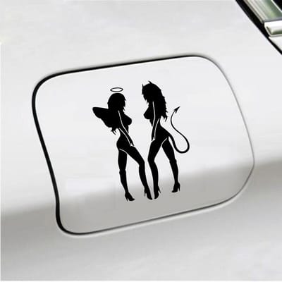 Bumpersticker - Engeltjes - 14 X 10 - Zwart