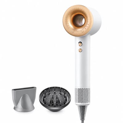 Snelle ionische haardroger - 1600 W - 3 warmtekoudstanden - met blaasmond voor thuisgebruik - wit