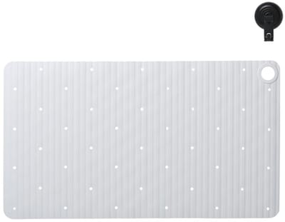 Sealskin Ribb - Antislip badmat 40x70 cm - Wit - inclusief zwarte haak