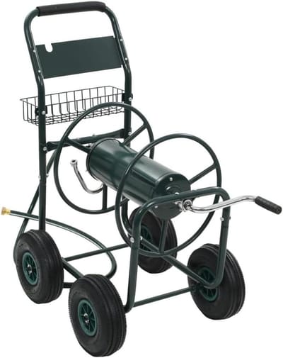 Slang Haspelkar - Slang Trolley - Tuin Opruimen - Met Opbergmand - 75 M Slang - Groen