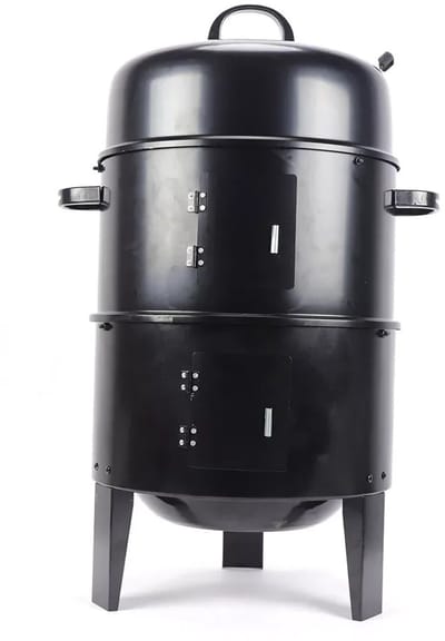 uJOY Houtskool barbecue - 3 in 1 - 2-laags - Houtskoolgrill - Multifunctioneel - Met thermometer - Draagbaar - Zwart