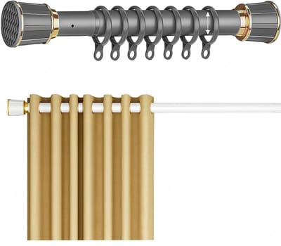 Telescopische spanstang - Uitschuifbare stang - Ruimte Organiseren - Antislip siliconen - 40-500 cm - Aarde geel