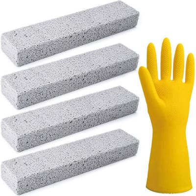 4 Stuks Bimssteen voor Krachtige Reiniging van Toilet, Tegels en Meer