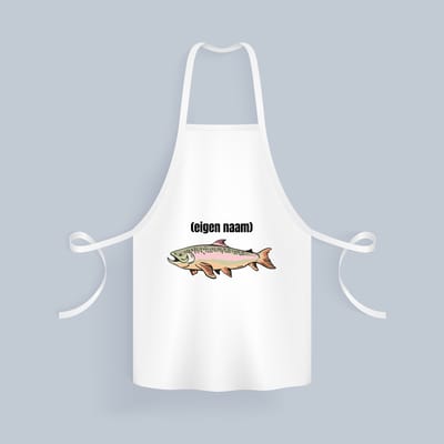 Akyol - vis met eigen naam Keukenschort - Vis - vissen liefhebbers - iemand die houdt van vissen - verjaardag - cadeau - kado - 82 bij 71 cm