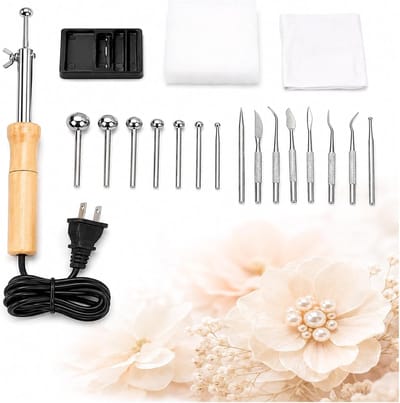 Strijkijzer set - Bloemen maken tool - Stoffen bloemen vormen - 17 verwisselbare koppen - Full set - Niet gespecificeerd