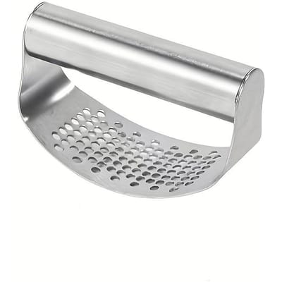 Handige Roestvrijstalen Knoflookpers met Gehakte Gember Crusher - Handmatig Keukengereedschap, Eenvoudig Hakken voor Thuis- en Restaurantgebruik, Knoflookpers zilver