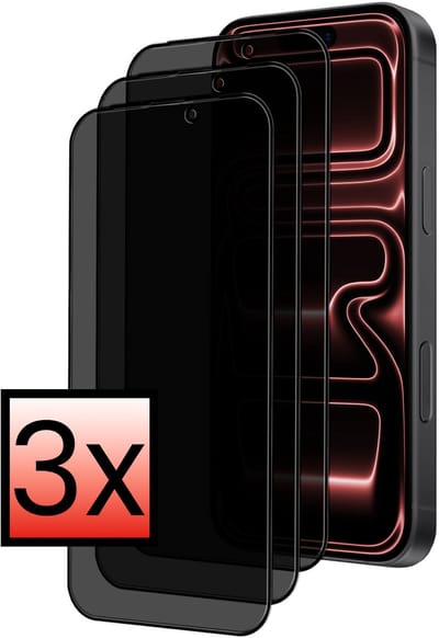 Screenprotector - 3 Stuks - Geschikt voor Apple iPhone 17 Pro - Privacy Filter - Beschermglas - Gehard Glas - Tempered Glass - Screen Protector - Anti Spy - Full Display Cover