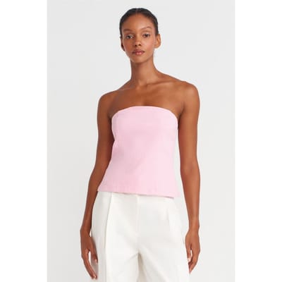 Strapless Fitted Peplum Blouse