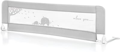 Aura® Bedhekje - Bedrand Kinderen 150 cm – Bedhek – Bedrek - Uitvalbeveiliging Bed - Valbescherming - Bedrail – Bedomrander - Baby – Peuter - Grijs - ‎6cm x 154cm x 42cm