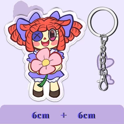 Een 12cm The Amazing Digital Circus Acryl Sleutelhanger Pomni Jax Gangle Dubbelzijdig Patroon Hanger Kinderfestival Leuk Cadeau 12CM blue