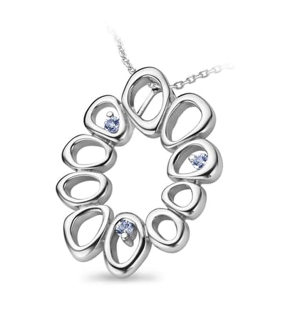 Orphelia ZH-4666 - Hanger synthetic aqua - 925 zilver - cubic zirkonia - 45 cm
