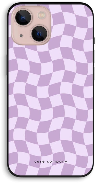 Case Company® - Hoesje geschikt voor iPhone 13 hoesje - Grid Paars - Biologisch Afbreekbaar Telefoonhoesje - Bescherming alle Kanten en Schermrand