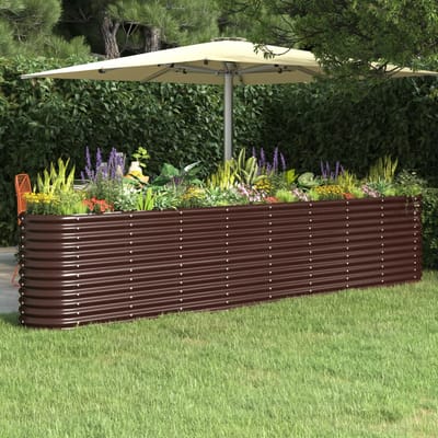 vidaXL - Plantenbak - 332x40x68 - cm - gegalvaniseerd - staal - bruin