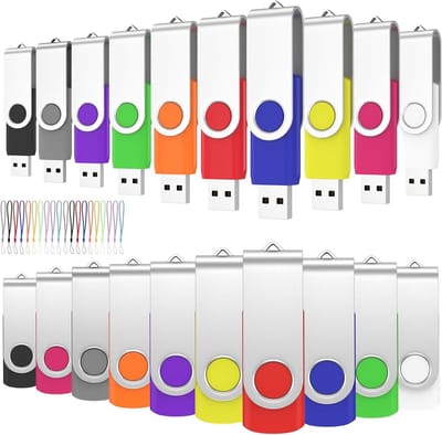 USB-sticks - Geheugensticks - Bestanden Opslaan - Draaibare Beschermkap - 8 GB 100 stuks - Diverse Kleuren