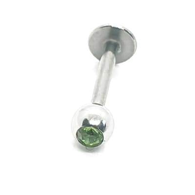 Zilver Met Steentje - Tragus / Helix / Labret Piercing