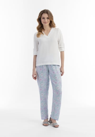 usha Blouseshirt met kant Dames wit