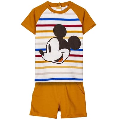 T-shirt en shortset voor babyjongens Cerda French Terry Mickey