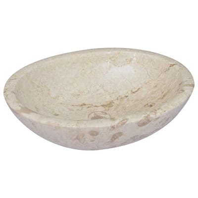 vidaXL - Gootsteen - 53x40x15 - cm - marmer - crèmekleurig