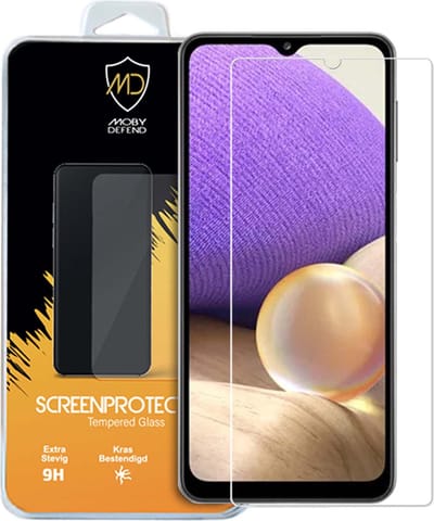 MobyDefend Screenprotector - Geschikt voor Samsung Galaxy A32 (5G) - Case-Friendly Screensaver - Gehard Glas