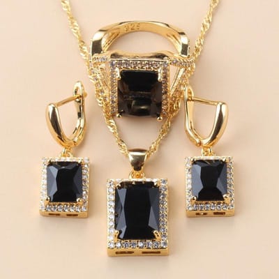 Dubai Plaqué Or Rectangle Ensembles de Bijoux Pour Femmes Collier et Boucles d'Oreilles Mode Mariage Fête Qualité Luxe Cadeau Nuptial 8 beige