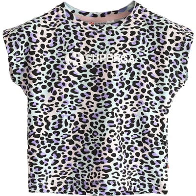 Superga Kinder/Kinder T-shirt met luipaardprint (Sering / Zwart)