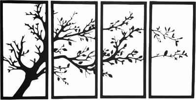 Wanddecoratie Industrieel - Woonkamer - Slaapkamer - Wandpaneel Wandbord - Levensboom tree of life - Hout - Zwart - Muurdecoratie - Wanddecoratie - Moederdag cadeautje - Moederdag - Vaderdag cadeau - Vaderdag - Kerstcadeau - Sinterklaas cadeautjes