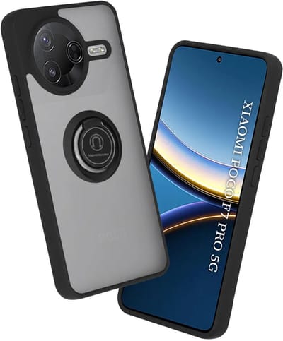 Hoesje geschikt voor Xiaomi Poco F7 Pro - Techsuit Glinth Back Cover met ring en magneet - Zwart