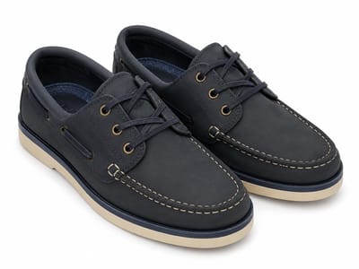 Zandstra Leren Bootschoenen Marineblauw – Klassieke Bootschoenen van Leer – Comfortabele Casual Vrijetijdsschoenen – Maat 37