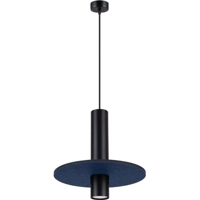 Sollux Lighting Hanglamp Pelta - GU10 - marineblauw/zwart - vilt/staal - 30x30x126cm
