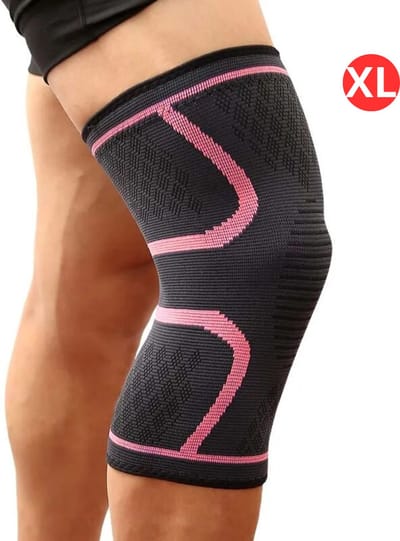Bovista Sportbrace Knie - Kniebrace - Knee Sleeves Powerlifting - Knee Support - Compressie Knie Brace - Knee Wraps - Dames - Heren - Roze - Maat XL