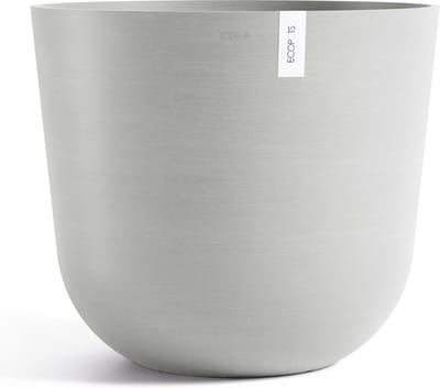 Ecopots Oslo 65 - White Grey - Ø65 x H56,6 cm - Ronde witgrijze bloempot