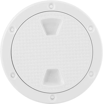 Inspectieluik Deksel Ronde Dekplaat Wit - 4 inch - Boot Accessoire - Witte Schroef