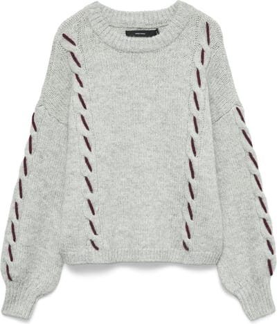VERO MODA - VMILINA LS O-NECK HANDSTITCH PULLOVER - Dames - Gebreide truien