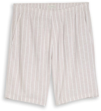 Tom Tailor Denim - TTRELAXED korte broek met linnen - Maat XXL - muted grey stripe