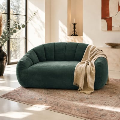 Zitzak - Zitbank 140x98x61 cm - Comfortabele zitbank - Kleine Sofa - Ergonomisch - Met armleuningen - Diepe Comfort Voor Woonkamer/Slaapkamer - Groen