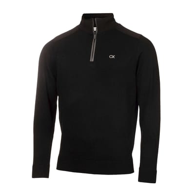 Calvin Klein Heren Geborduurd Logo Raglan Sweatshirt met Ritssluiting (Zwart)