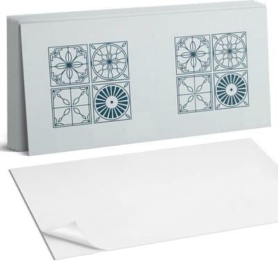 Coloray Plaktegels - Geometrische tegelpatronen Wandtegel Zelfklevend - 60 cm x 30 cm - Wit Plaktegels - 6 stuks - Rechthoek PVC Tegels - Plaktegels Keuken - Zelfklevende Vloertegels Badkamer - Vinyl Tegels - Zelfklevende Wandtegels