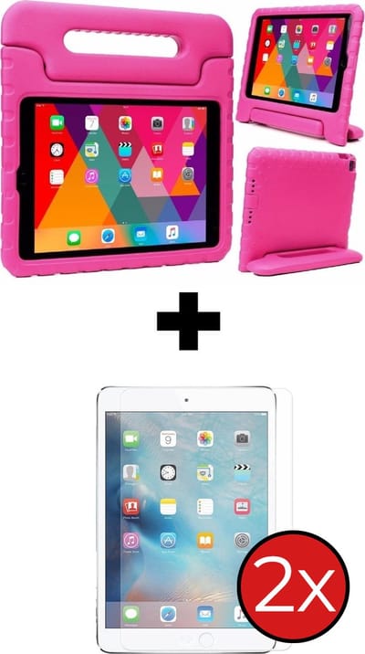 Hoesje - Geschikt voor Apple iPad Pro (2017) - 10.5 inch - Met 2x Screenprotector - Kinderhoes - Shockproof Bumper - Kidsproof Case - Tablethoes - Kinder Hoes Cover - Roze