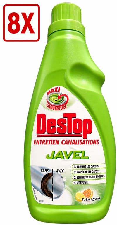 8 x Destop Afvoerreiniger Javel - 750 ml