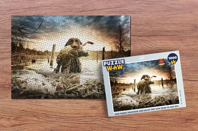 Puzzel Een hond voltooid zijn jacht met een eend in zijn bek - Legpuzzel - Puzzel 1000 stukjes volwassenen